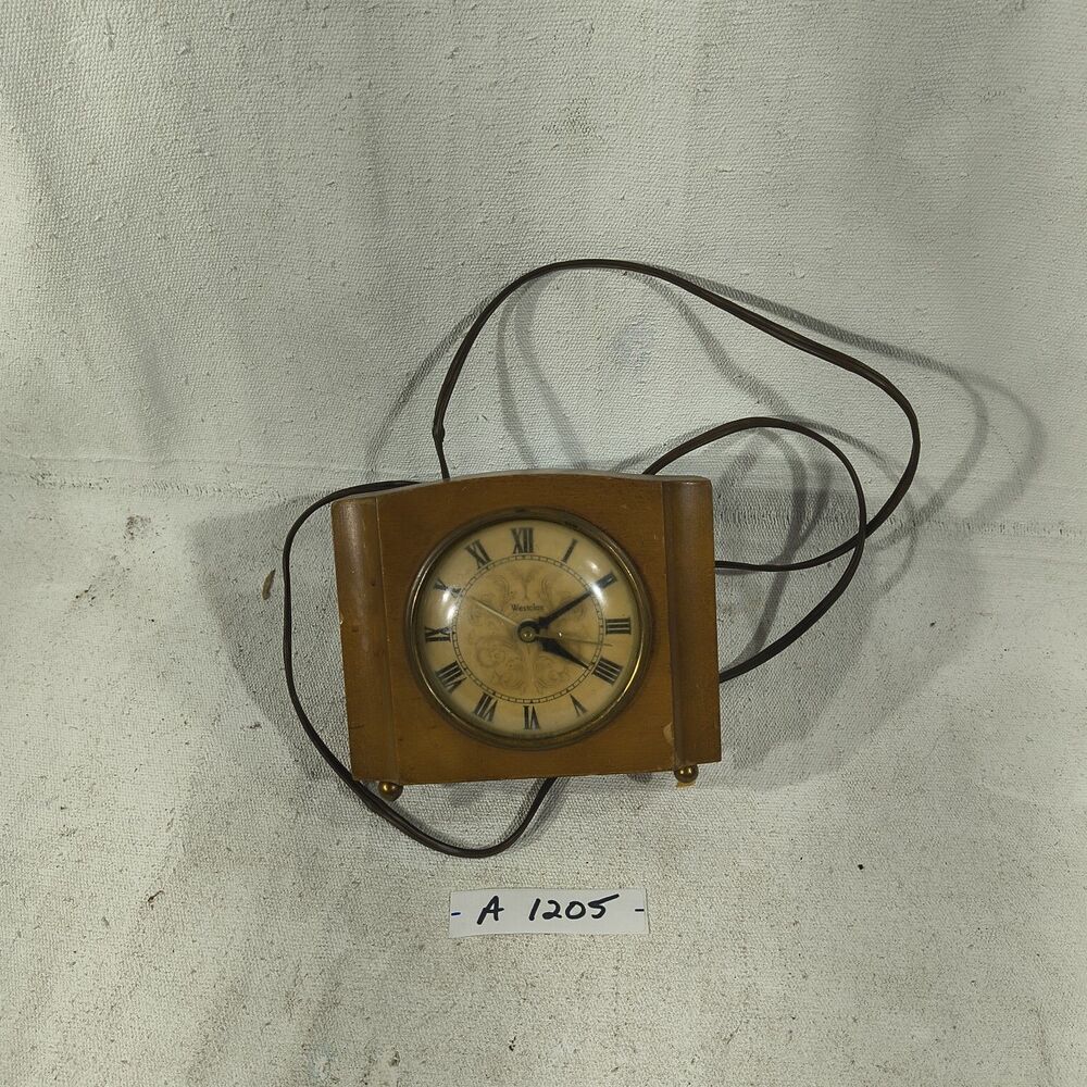 Westclox Vintage 1950' S Electric Alarm Clock With Frayed Wiring On The Original